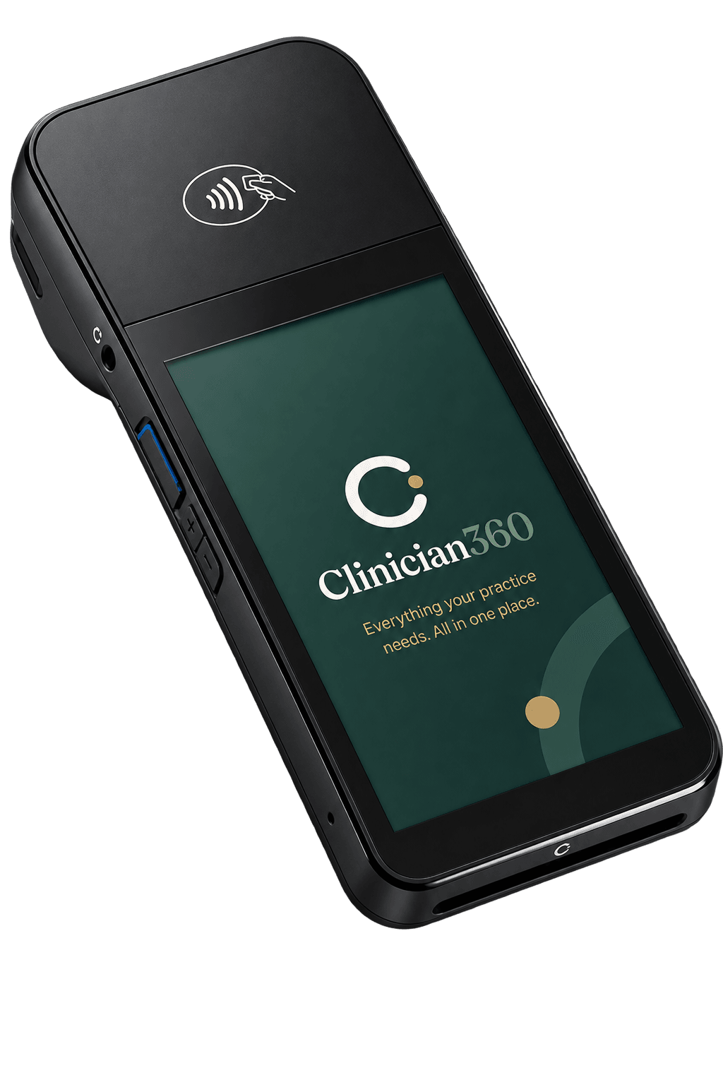 Clinician360 Terminal — a handheld tap-to-pay card reader